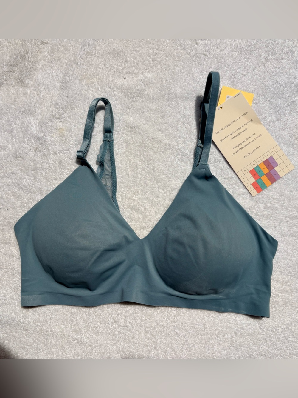True & Co. Lace-Trim Wireless Triangle Bra - Boost Plunge